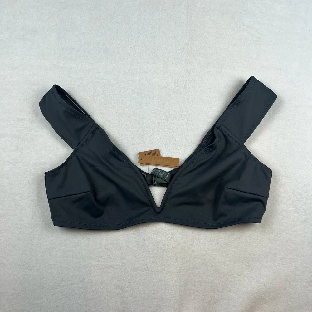 SKIMS Sculpting Swim Off Shoulder Top 3X Gunmetal NWT